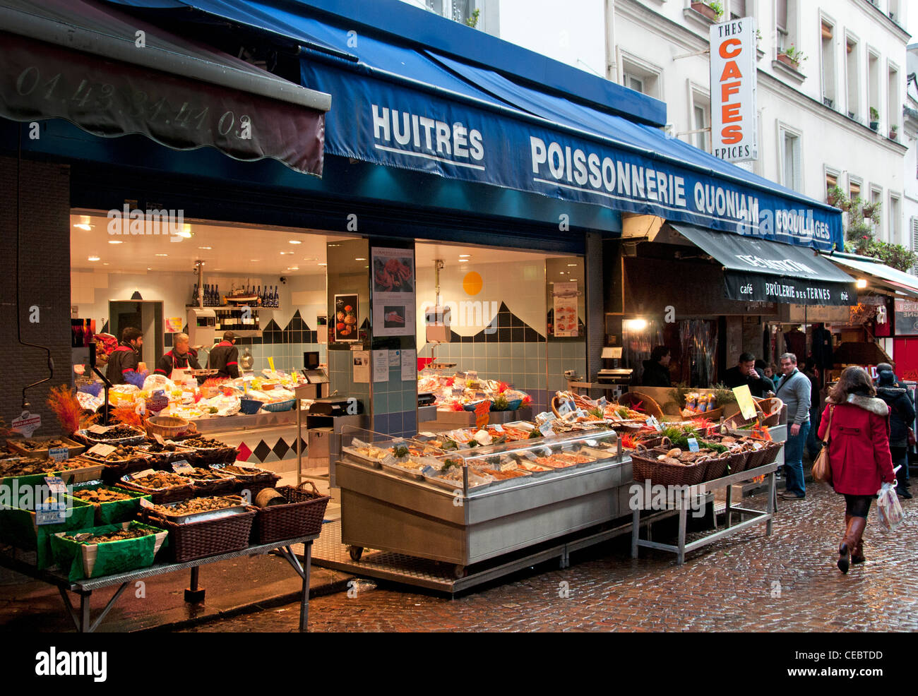 Poissonnerie Quoniam Fishmonger Rue Mouffetard France French Paris