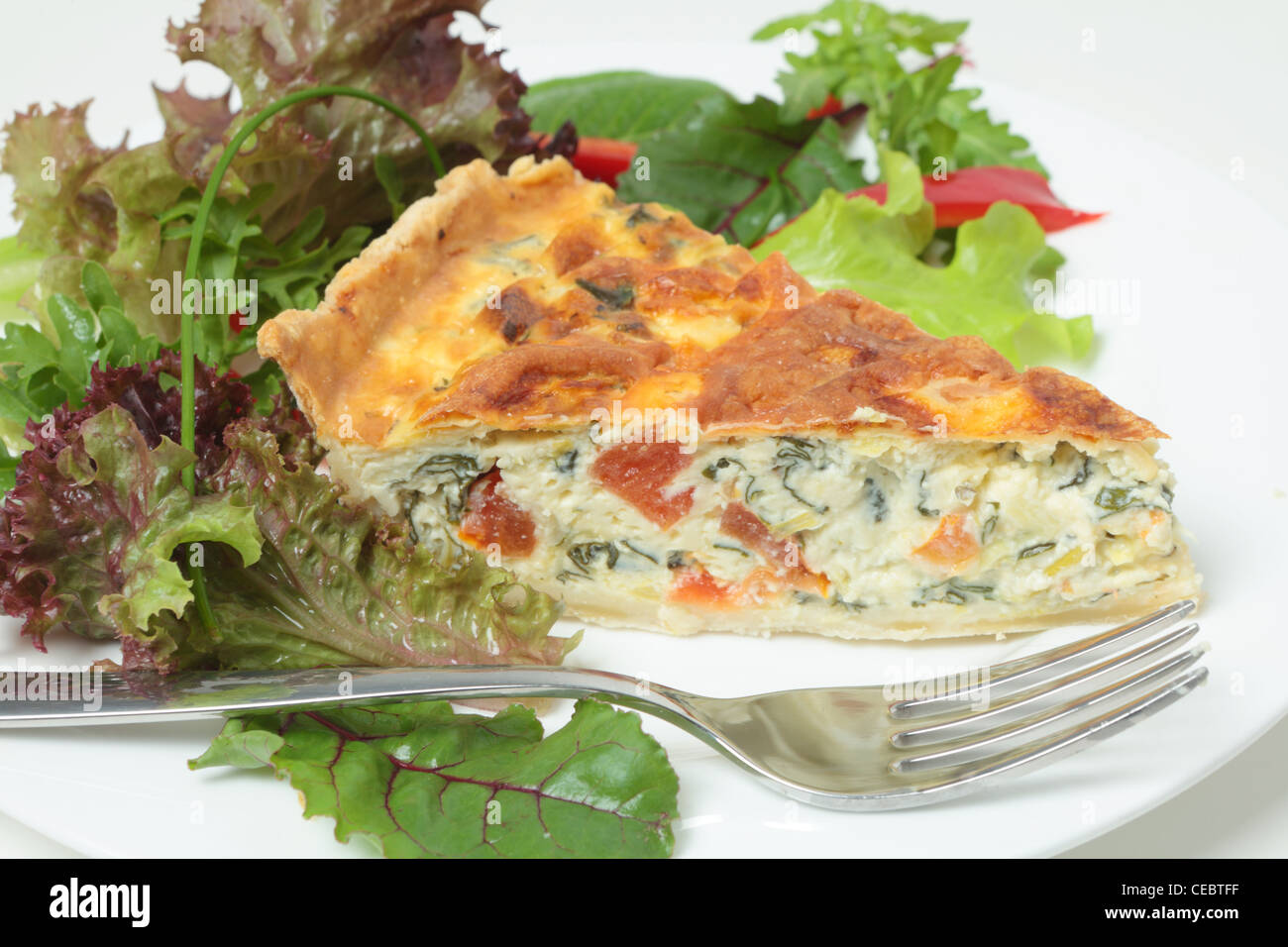 Delicious quiche salad made from spinach beet (aka Swiss chard or sea