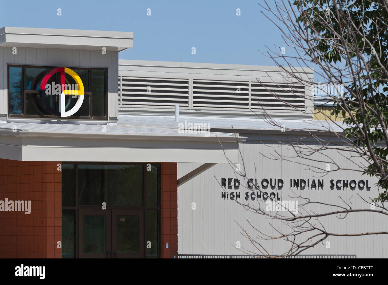 Lakota Oglala tribe Sioux building High school Pine Ridge Red Cloud