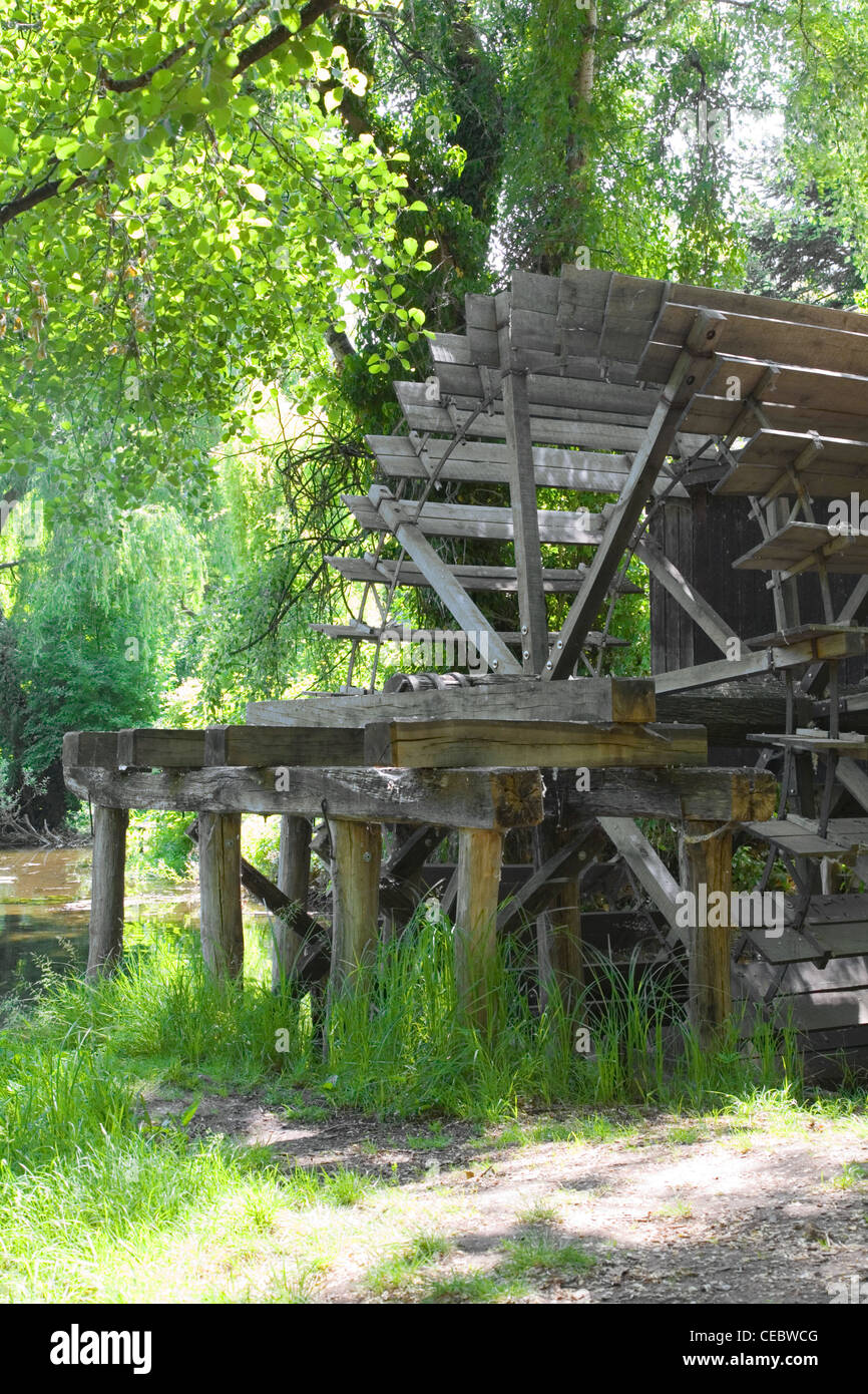 Wooden mill in Dunajsky Klatov. Slovakia. Stock Photo