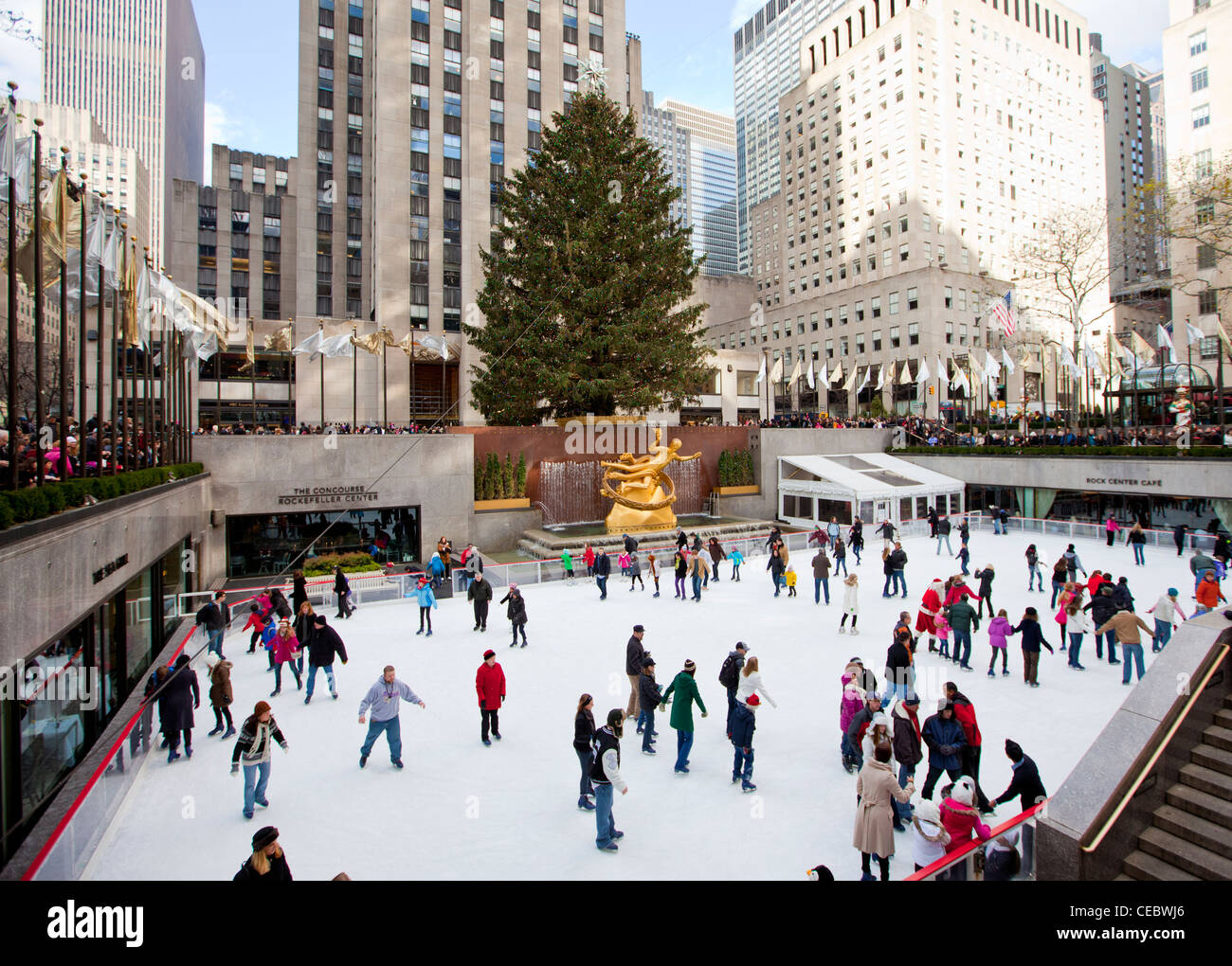 Ice Rink Rockefeller Rockefeller concourse hi-res stock photography and images - Alamy