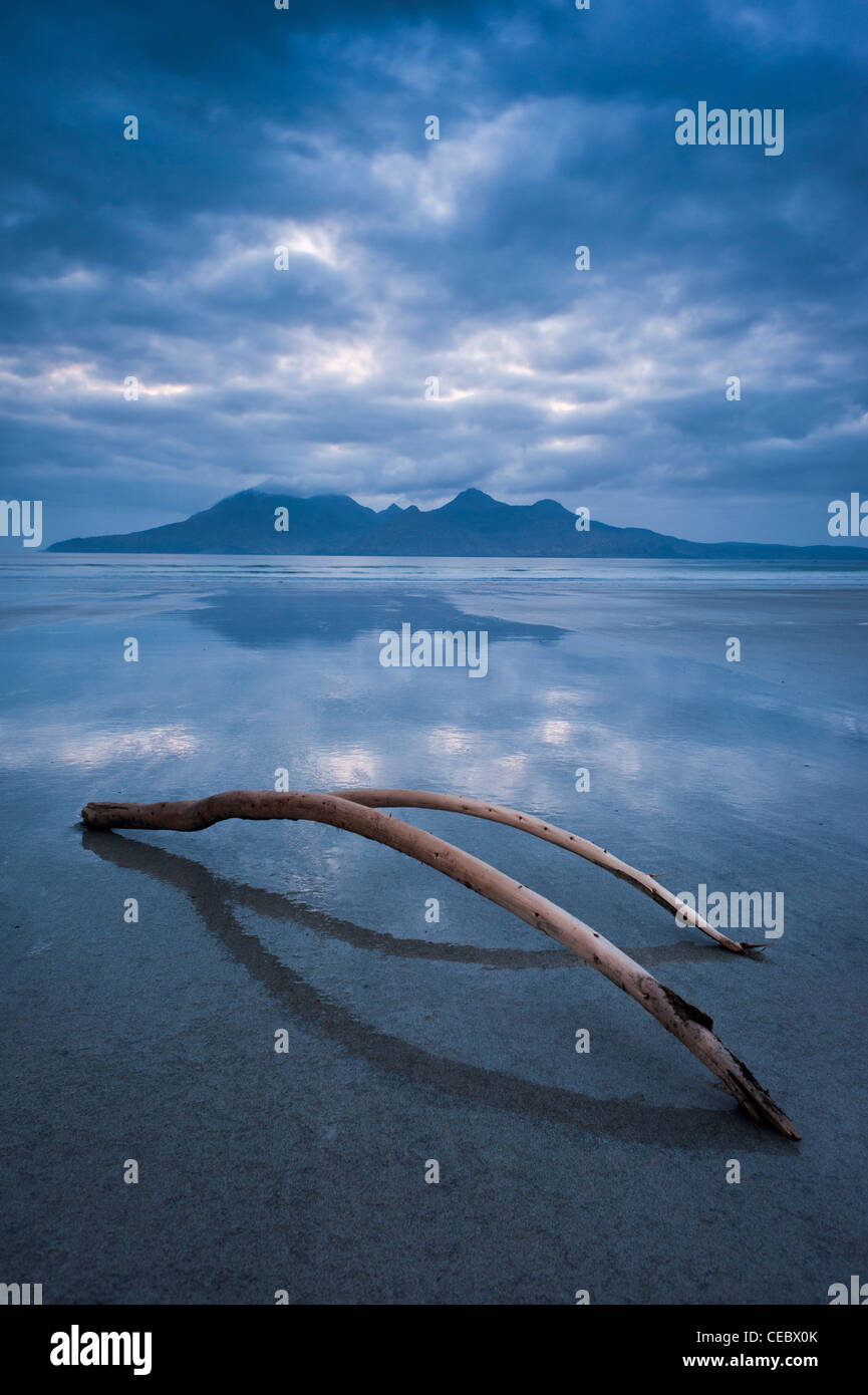 Relaxing dreamy Scotland Scottish island Eigg overlooking Rum Stock Photo