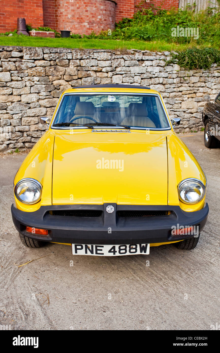 A yellow MG sports car, Pickering North Yorkshire UK Stock Photo Alamy