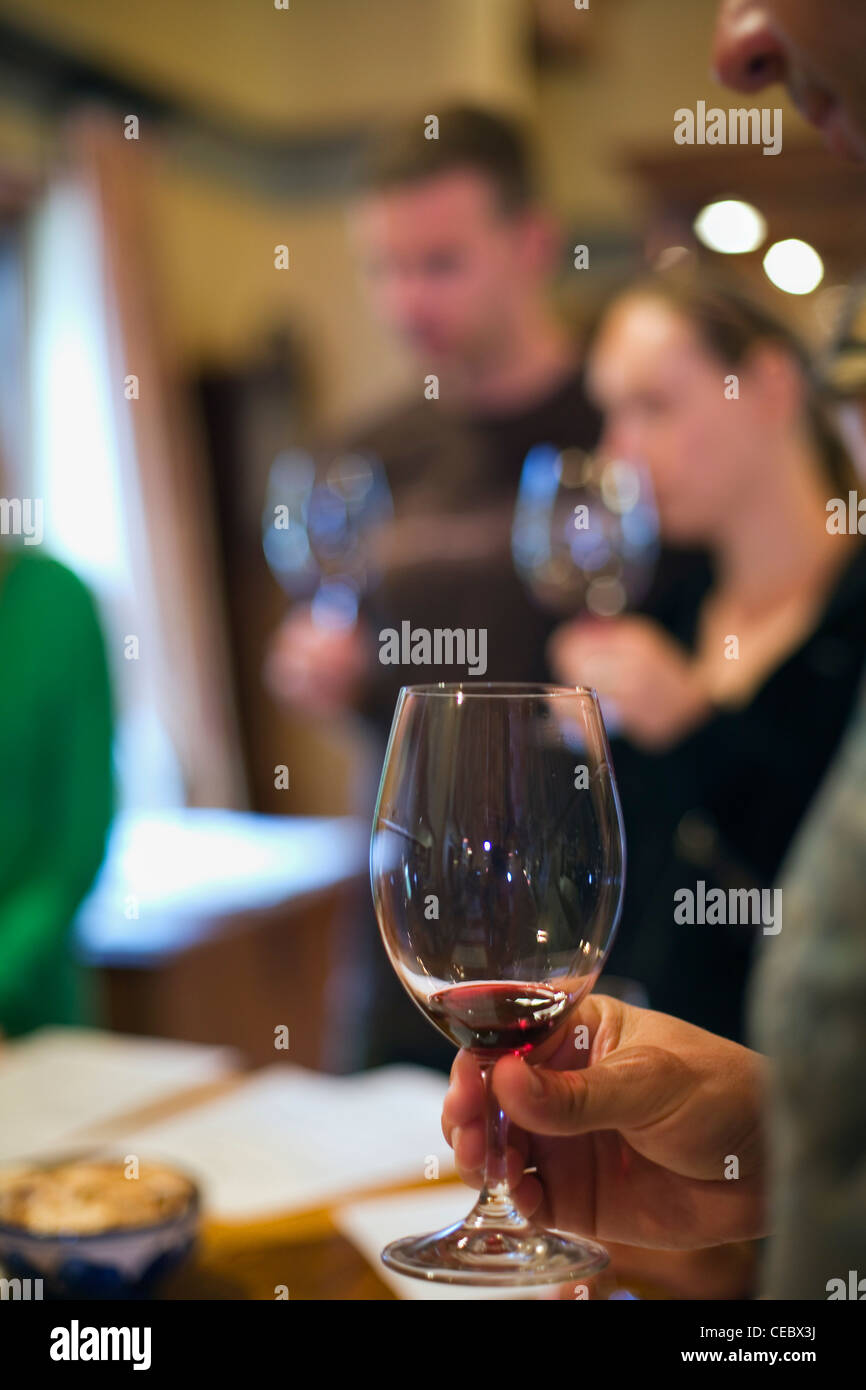 Wine tasting at a winery. Margaret River, Western Australia, AUSTRALIA