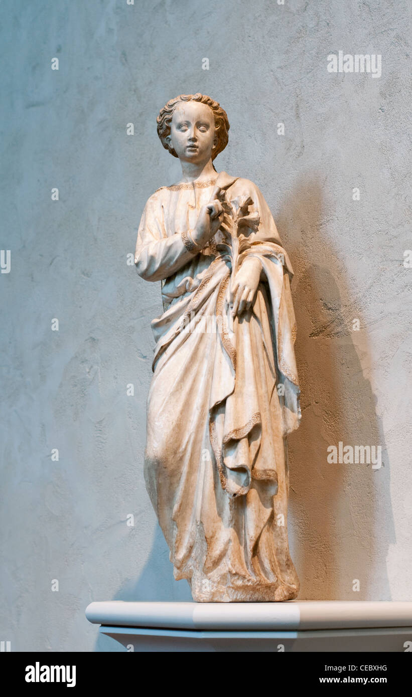 Angel of the Annunciation Limestone sculpture from The Cloisters