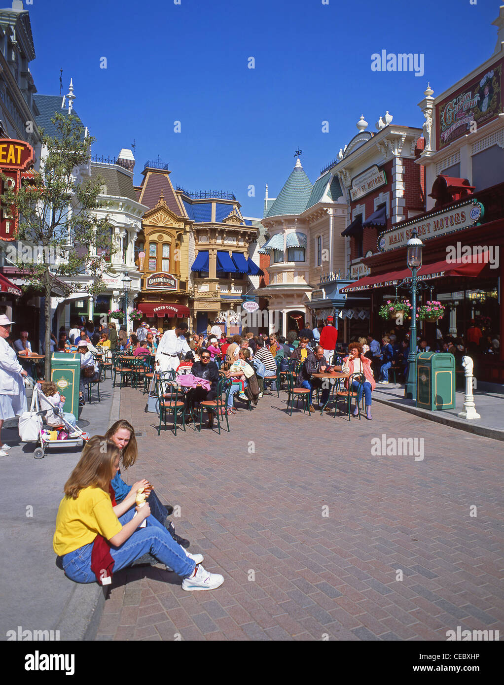 Main Street USA, Disneyland Paris theme park, Marne-la-Vallée, Île-de-France, France Stock Photo