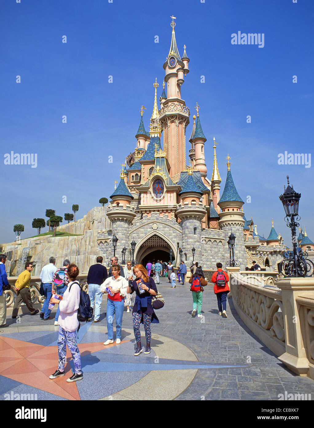 Sleeping Beauty Castle, Disneyland Park, Disneyland Paris, Marne-la-Vallée, Île-de-France, France Stock Photo