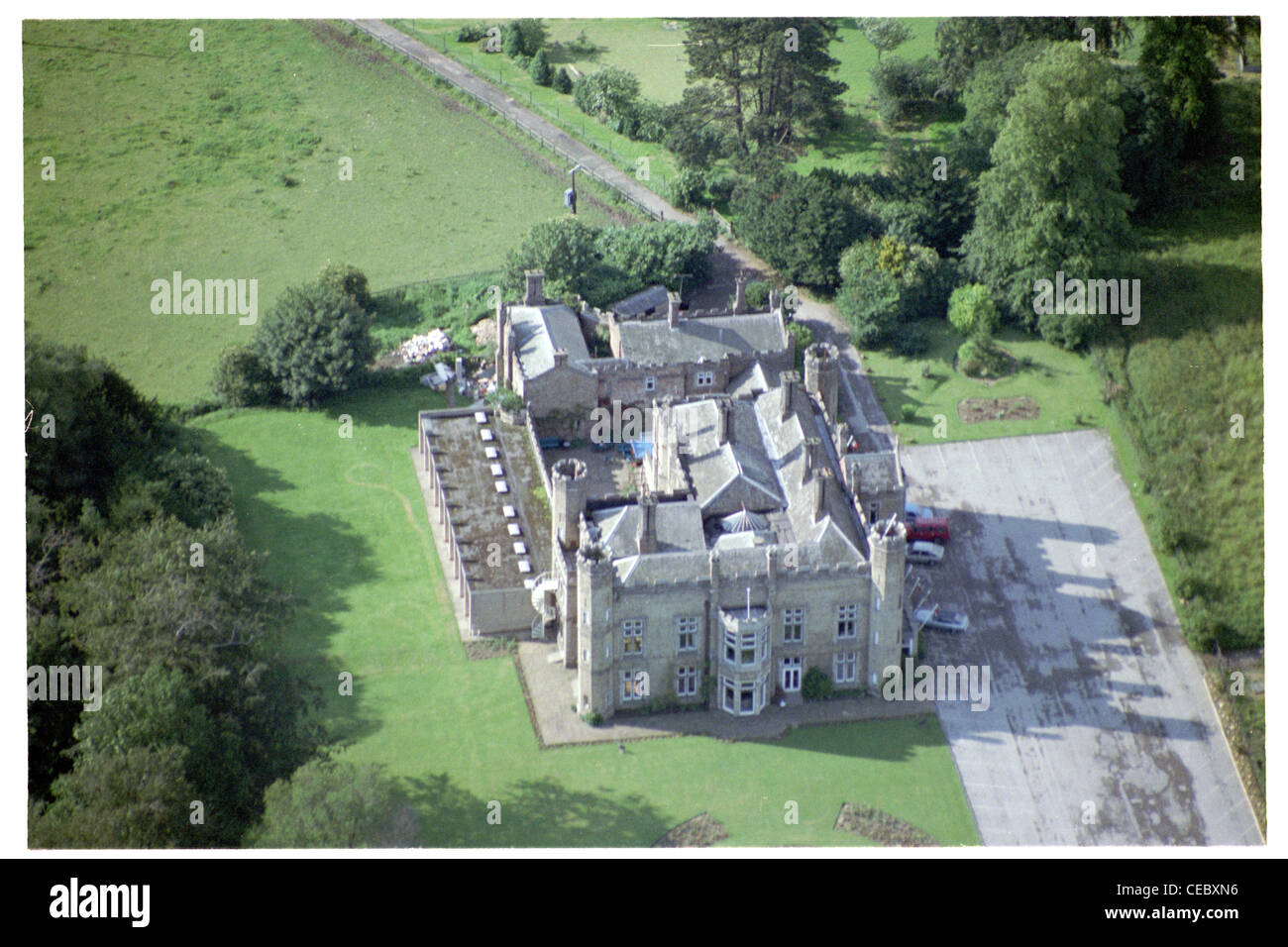 Oblique aerial view of Cave Castle in South Cave, east Yorkshire