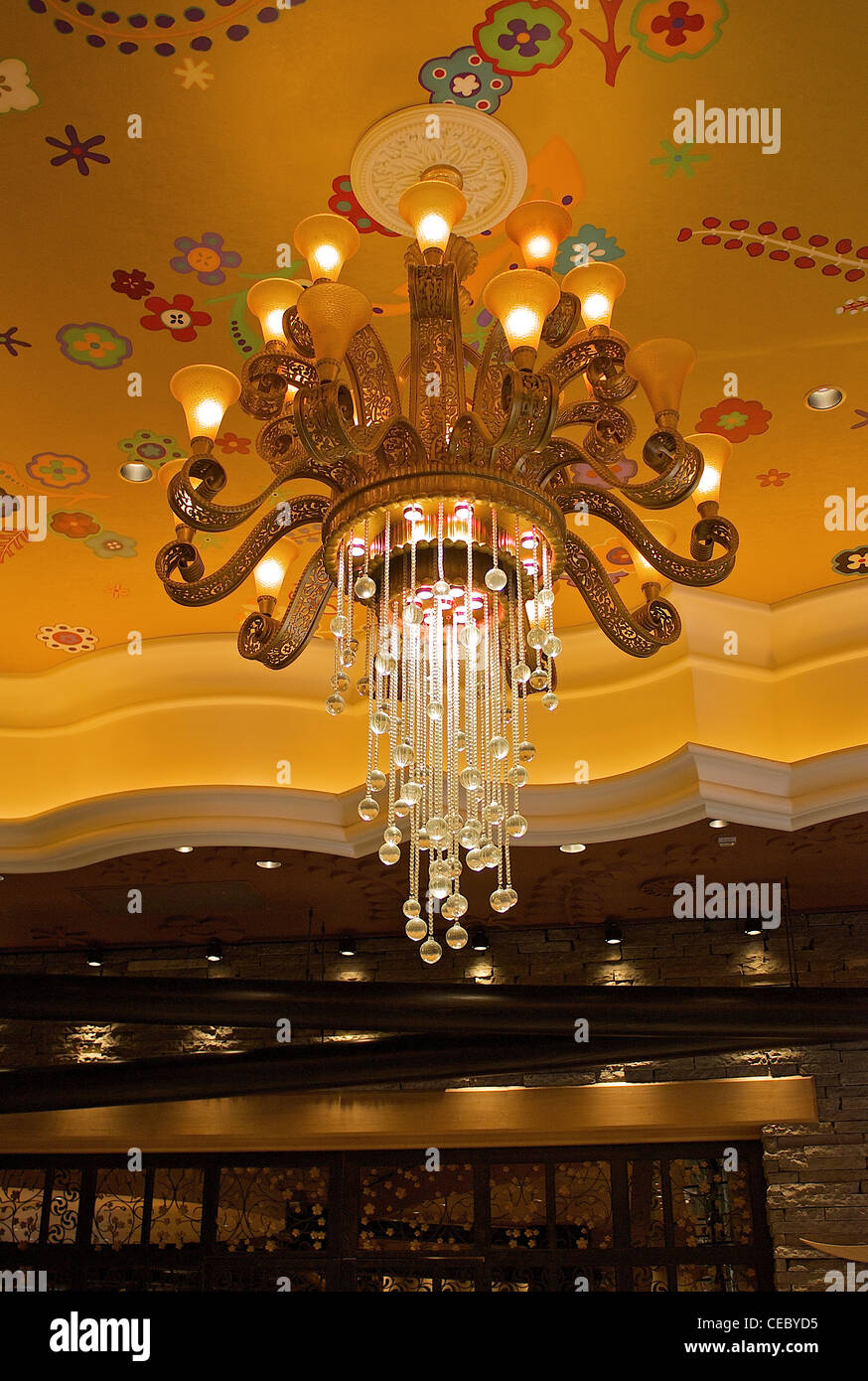 A chandelier at the Wynn Las Vegas hotel and casino Stock Photo