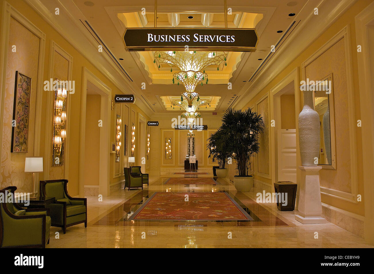 Business Services area in the Wynn Encore hotel and casino in Las Vegas Stock Photo Alamy