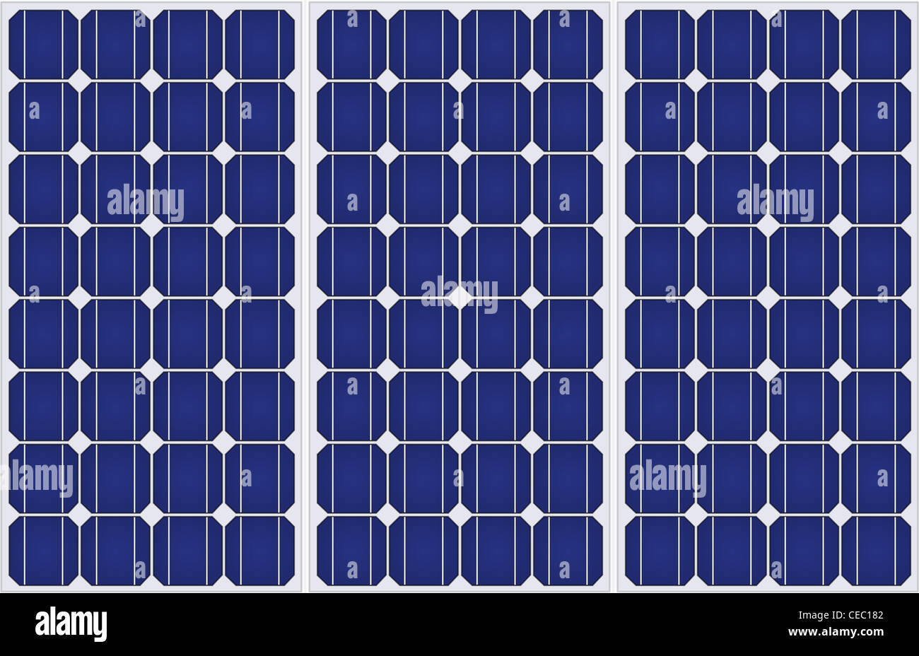 Illustration of solar panels pattern in a uniform formation Stock Photo