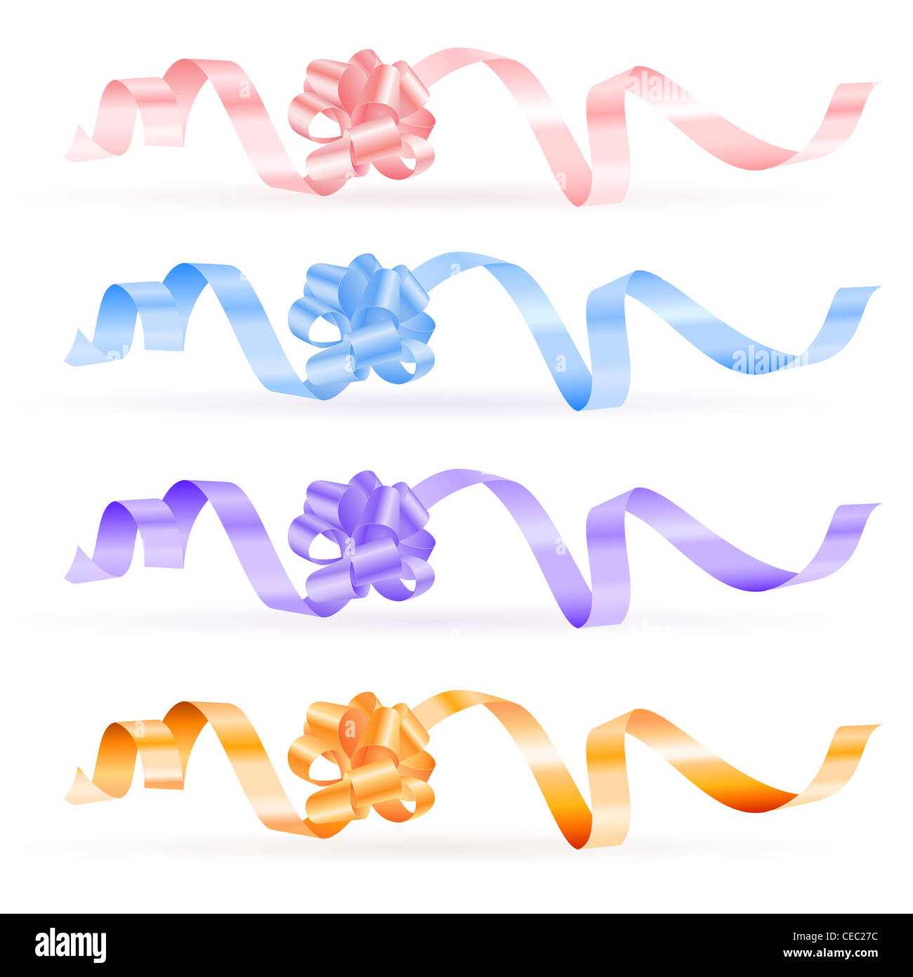 Gift Bows and Ribbons. Illustration on white background Stock Photo Alamy