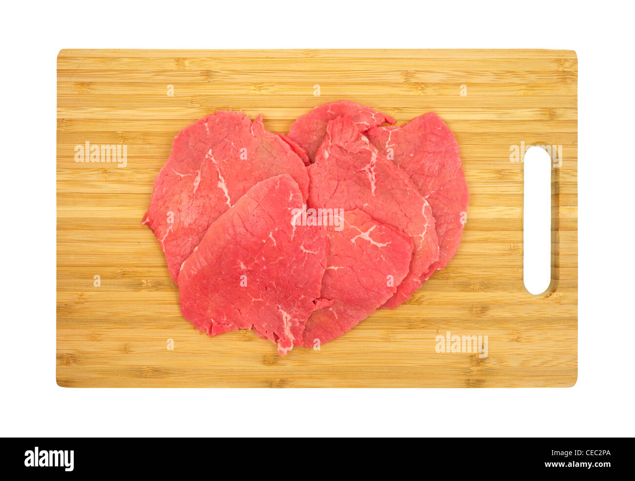 Beef eye round steak Stock Photo