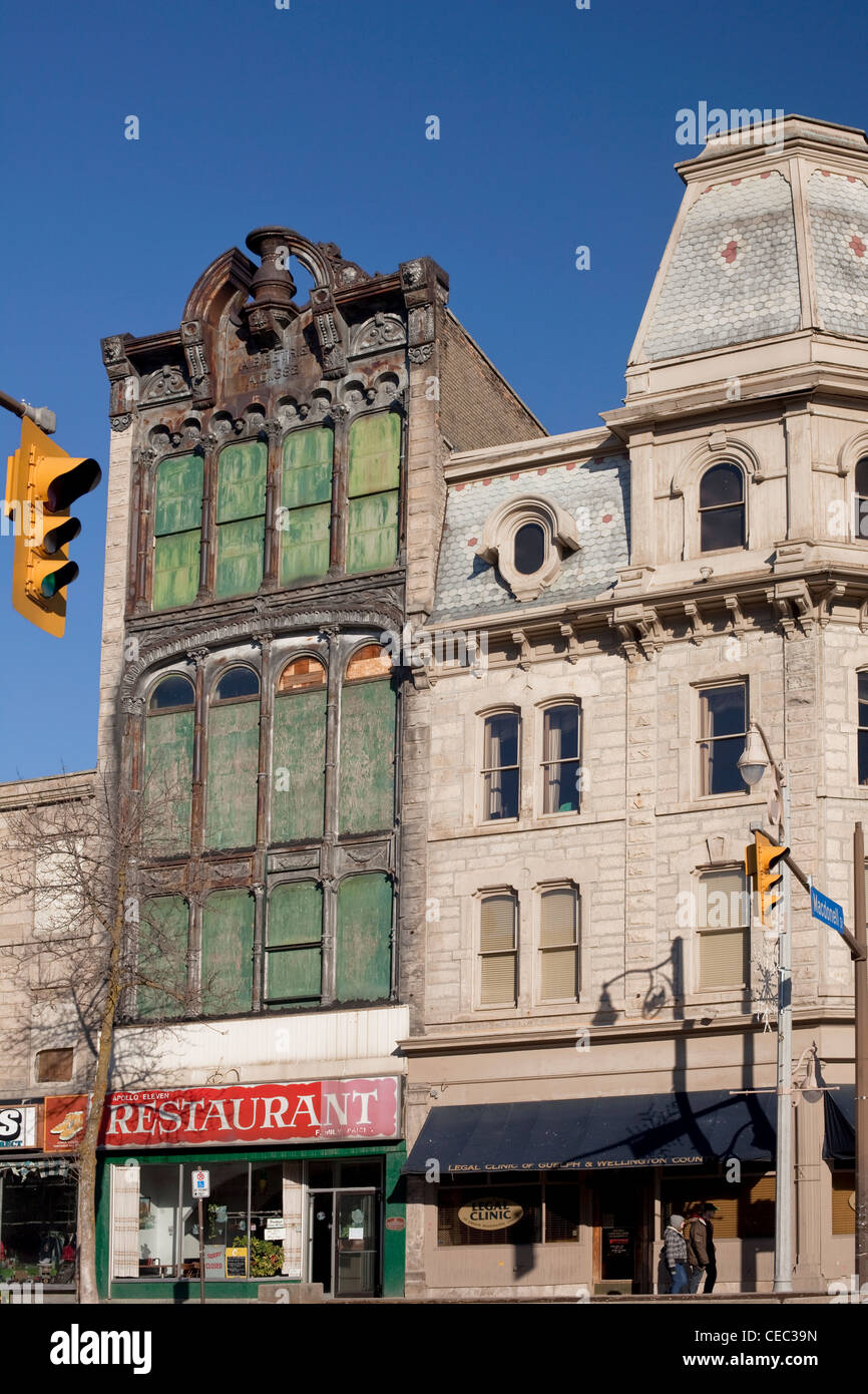 Commercial buildings on Main Street in town of Guelph Ontario Canada