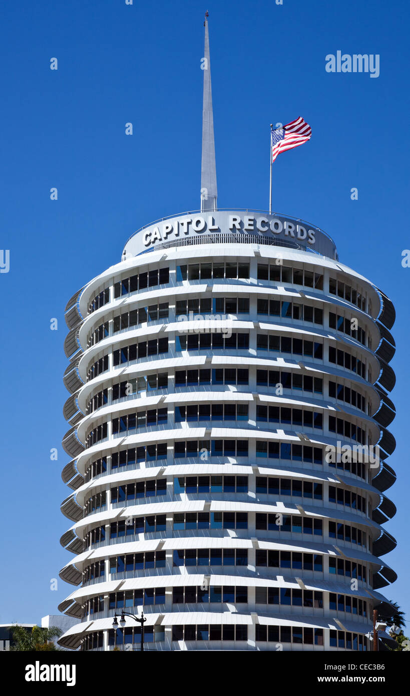 U.S.A., California, Los Angeles, Hollywood, the Capitol Records tower Stock Photo