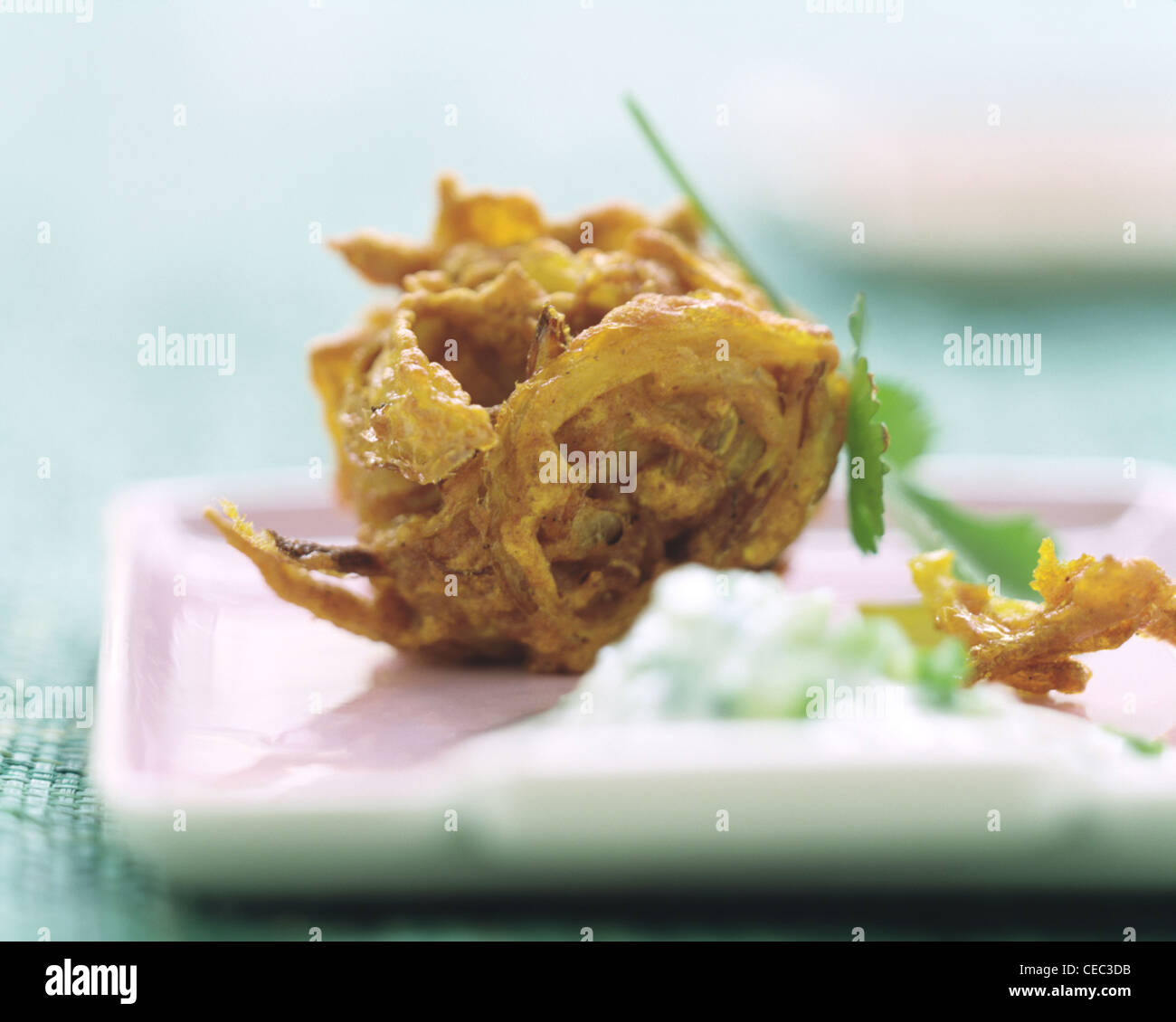 Deep fried onions in dough (Onions Bhaji Stock Photo Alamy