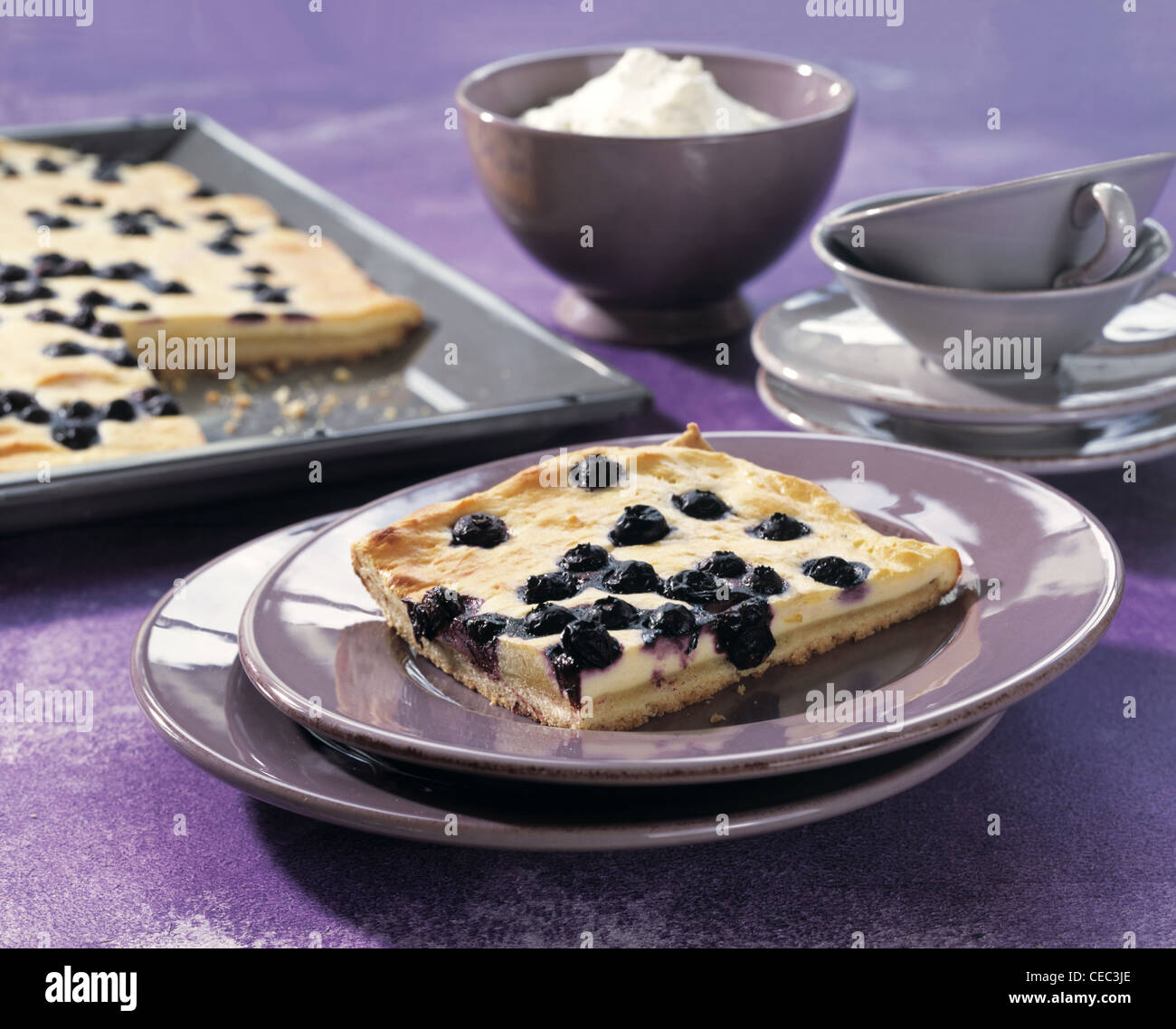 Blueberry - ricotta pie Stock Photo - Alamy