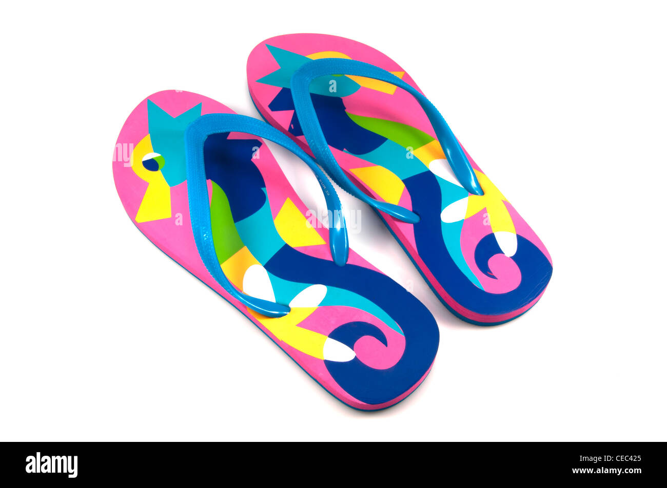 Flip flops pink colorful isolated in white background Stock Photo