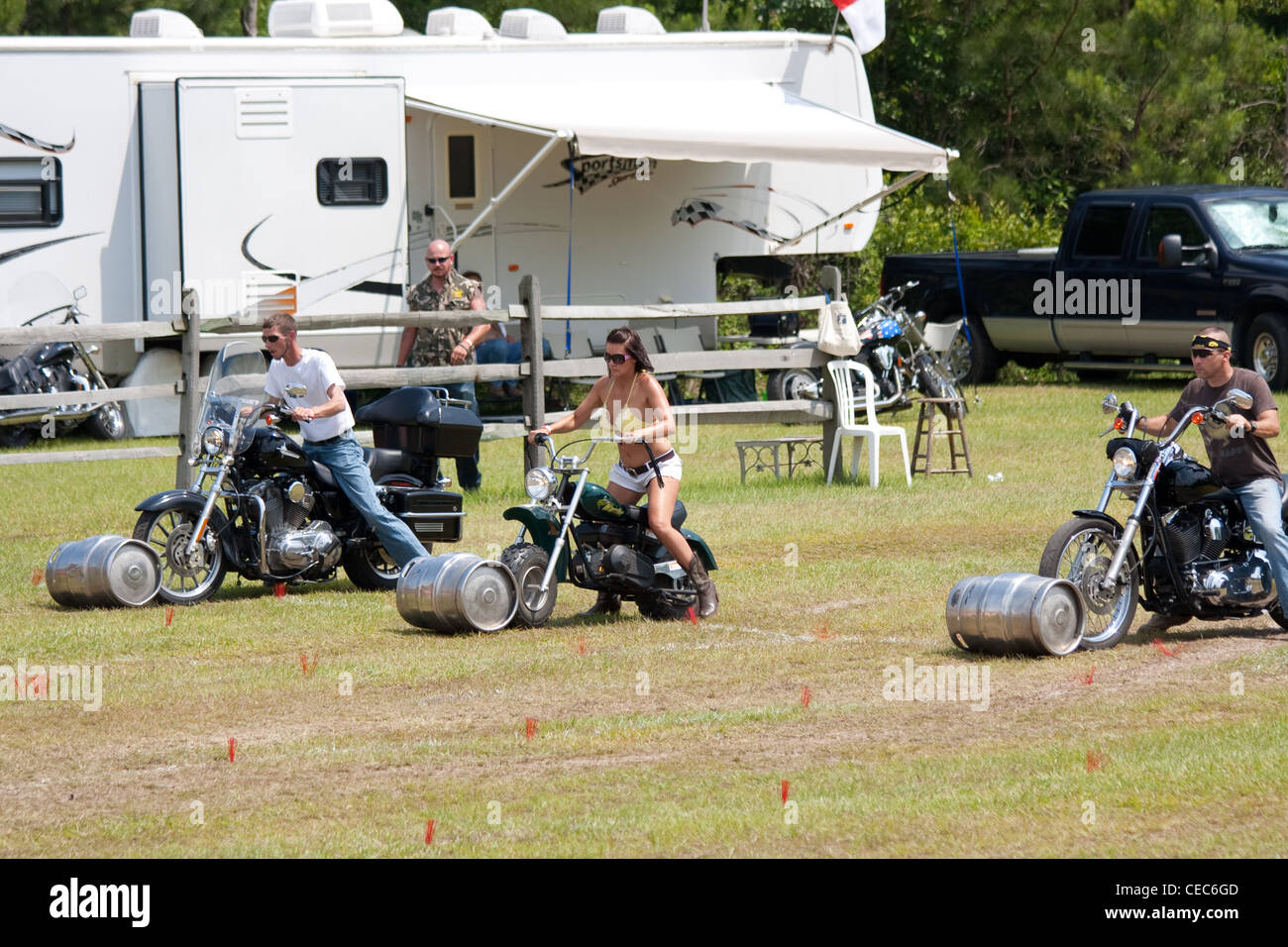 Motorcycle barrel roll event in Myrtle Beach South Carolina USA Stock