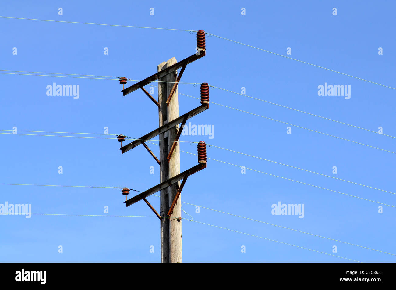 Electricity pole Stock Photo