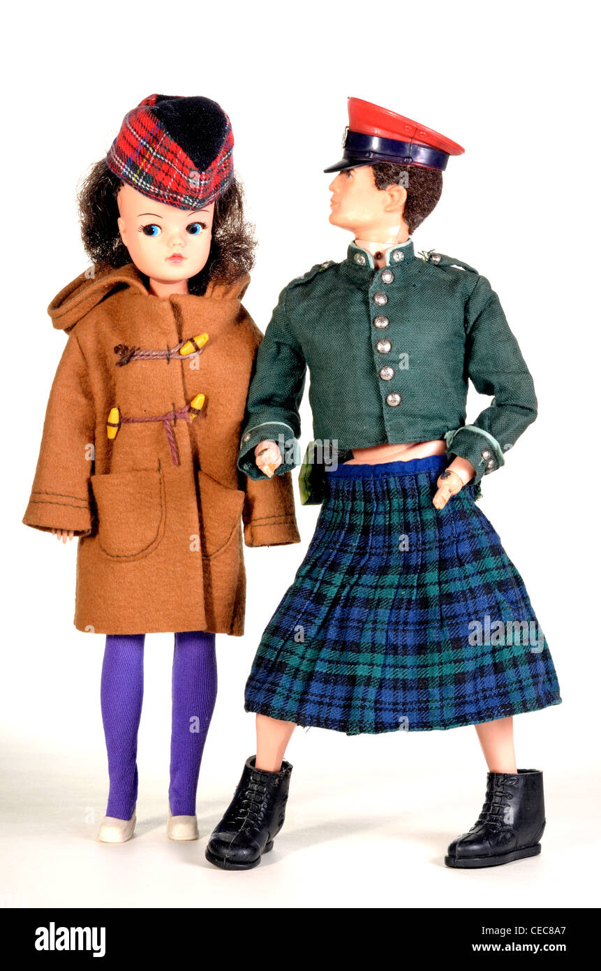 dolls not wearing traditional Scottish dress Stock Photo
