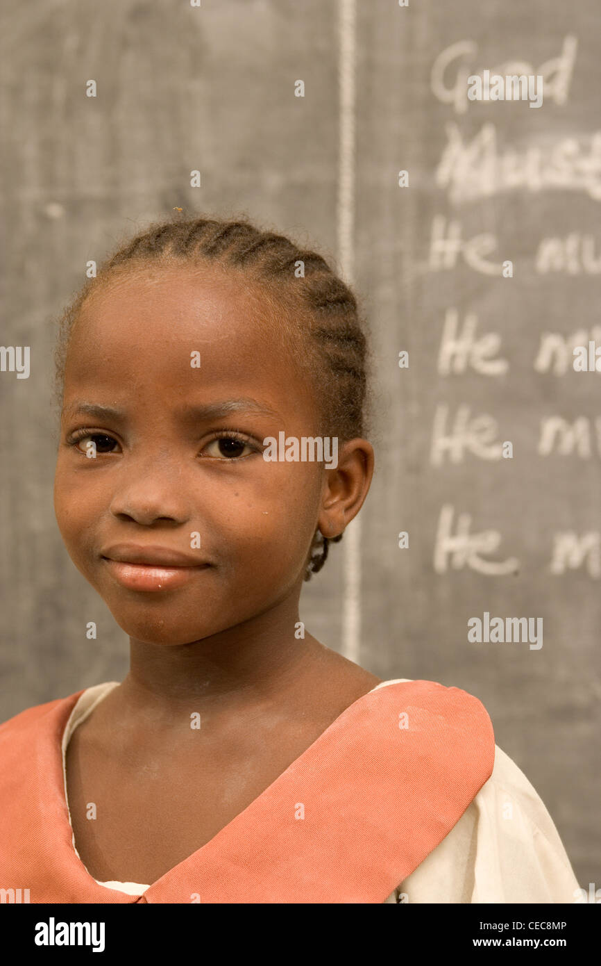 Fadilat Ojomo in front of blackboard during English class, primary 5, primary school, Lagos Nigeria Stock Photo