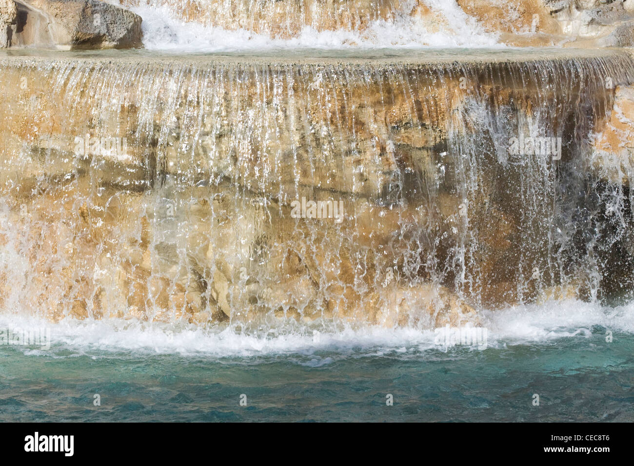 The Trevi fountain Aqua Virgo an aqueduct constructed in 19 BC fountain in the historic center of Rome with water Stock Photo