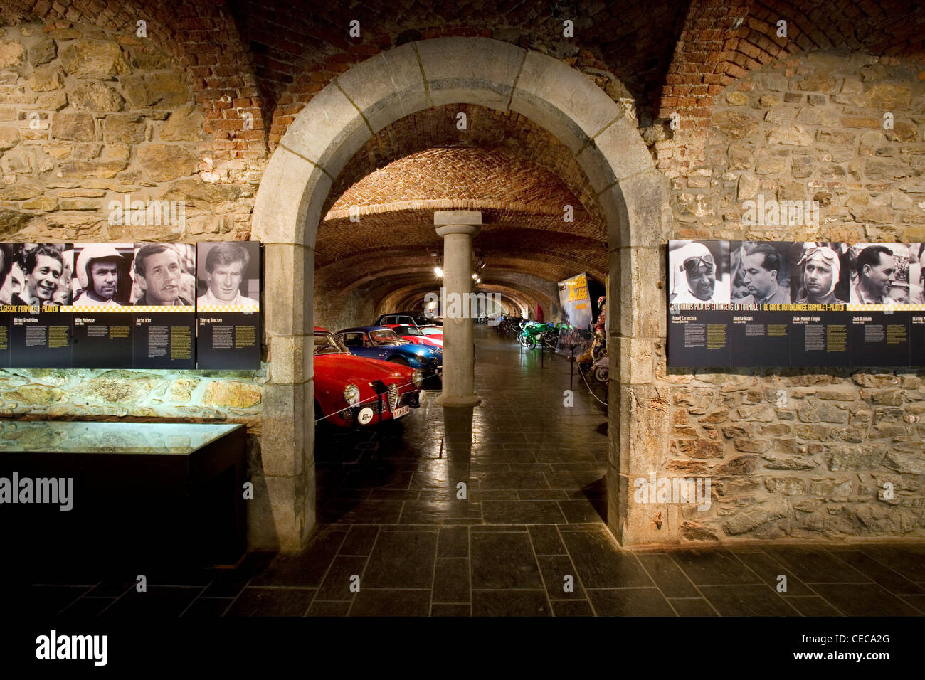 Museum of the Spa-Francorchamps racing circuit in the Stavelot Abbey, Ardennes, Belgium Stock Photo