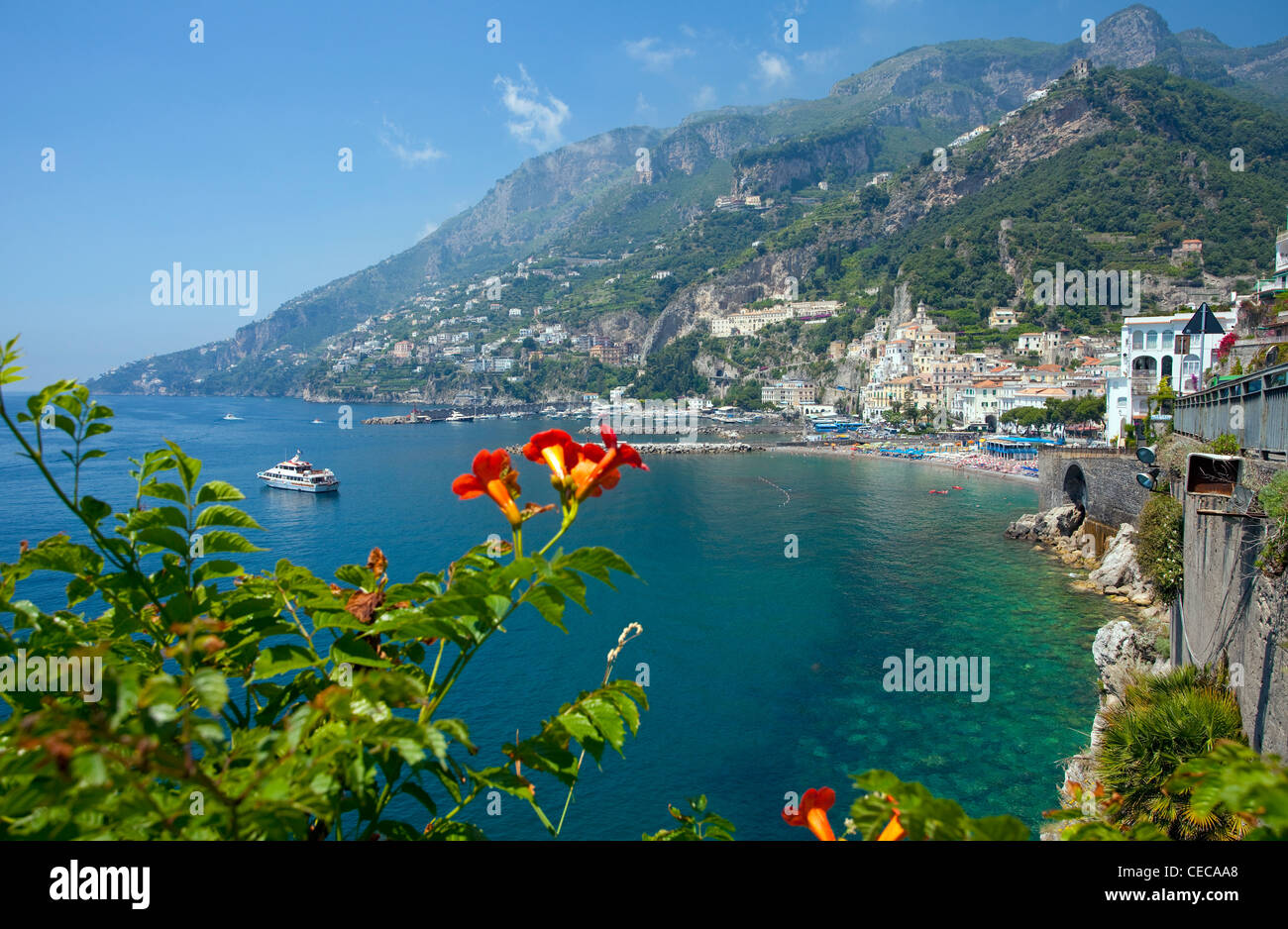 The village Amalfi at the Amalfi coast, Unesco World Heritage site, Campania, Italy, Mediterranean sea, Europe Stock Photo