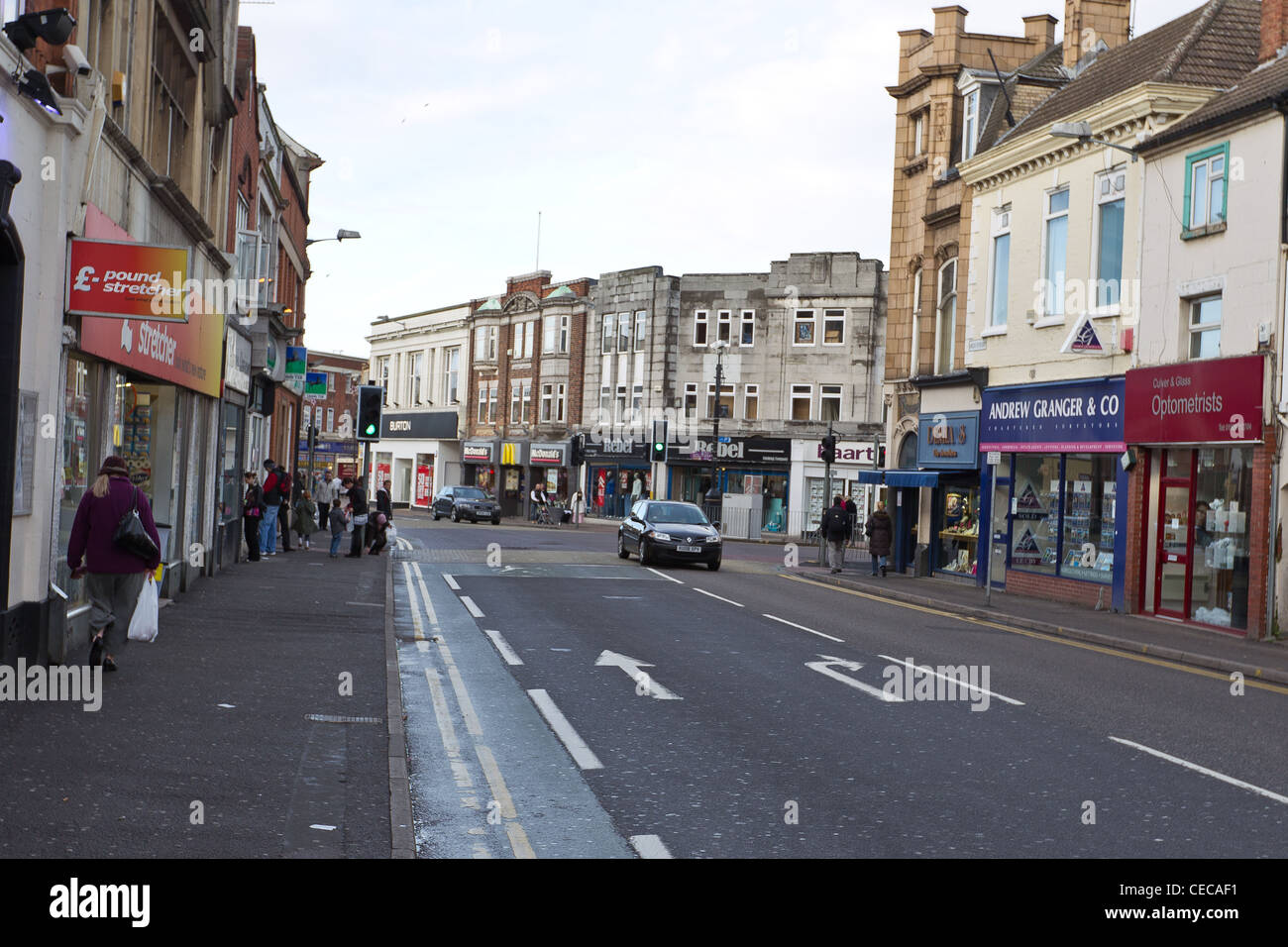 Loughborough A6 High Street looking north towards Swan Street
