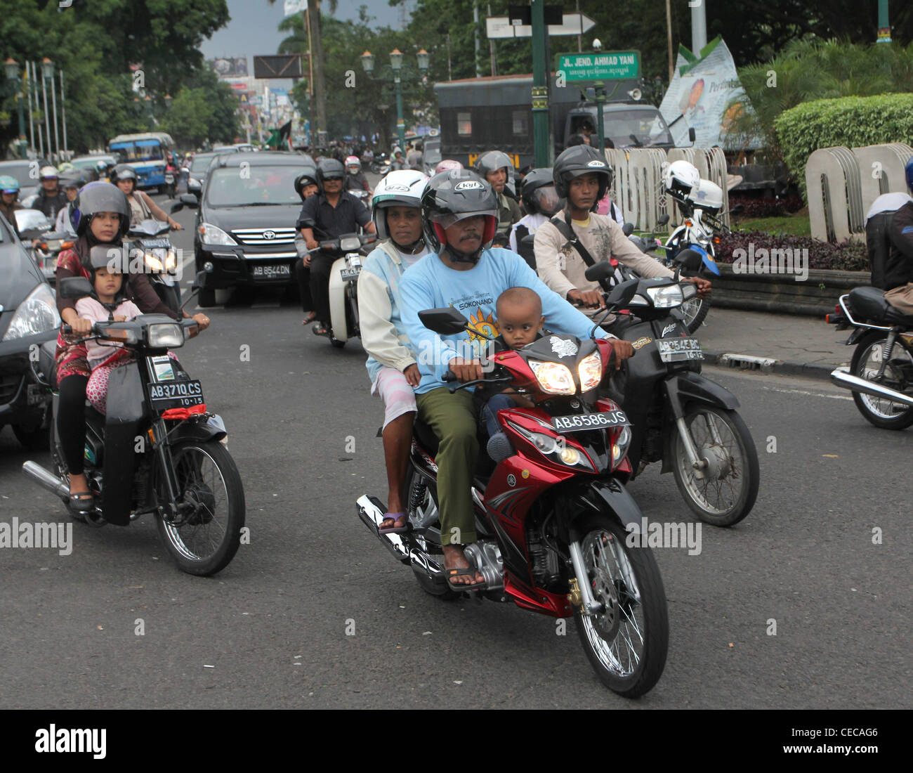 motorcycle family transportation Yogyakarta Indonesia Stock Photo Alamy