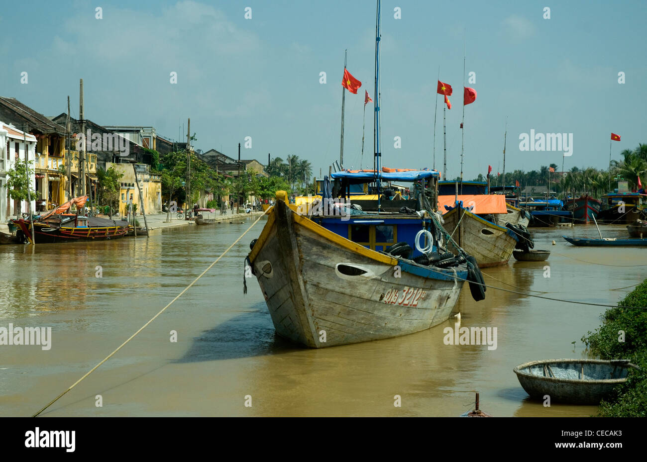 In Hoi An, a historic Vietnamese trading port, wooden fishing boats are