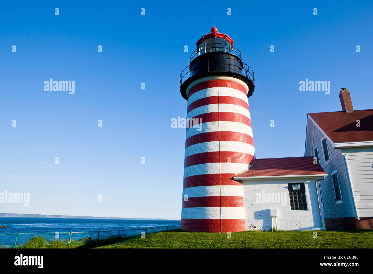 West Quoddy Head Light at Quoddy Head State Park in Lubec, Maine