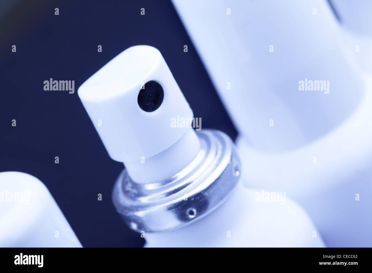 Three spray cans with medication close up Stock Photo Alamy