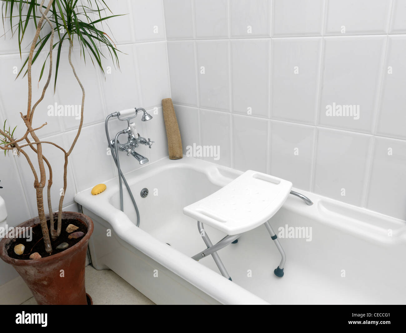 Shower Seat in The Bath Stock Photo Alamy