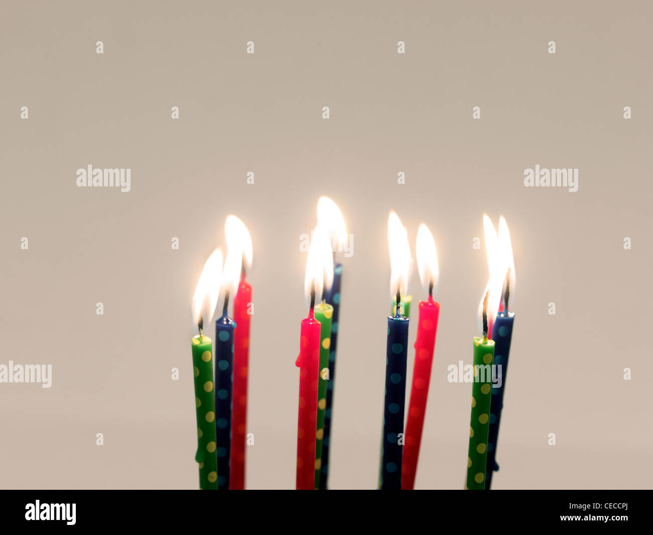 Collection Of Candles Alight Stock Photo - Alamy