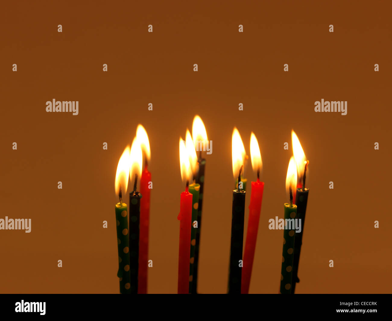 Collection Of Candles Alight Stock Photo Alamy