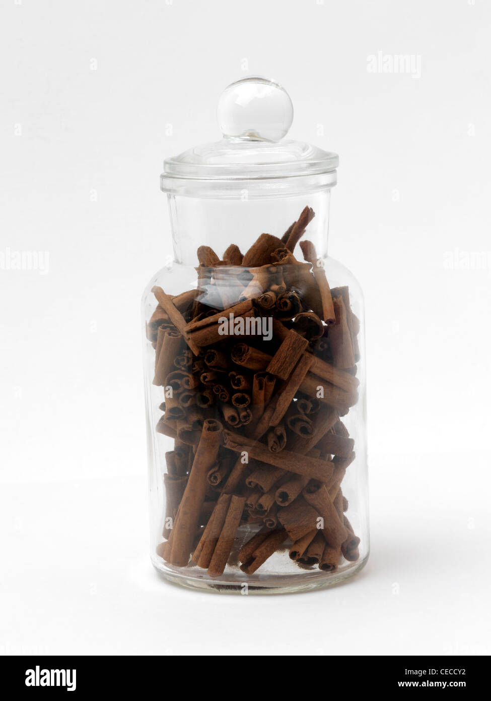 Cinnamon Sticks In A Glass Jar Stock Photo Alamy