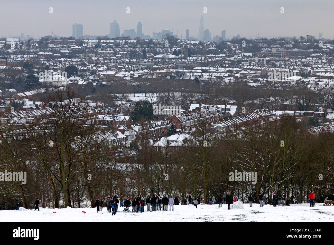 Winter View over North London from Alexandra Palace Park - Haringey - London Stock Photo