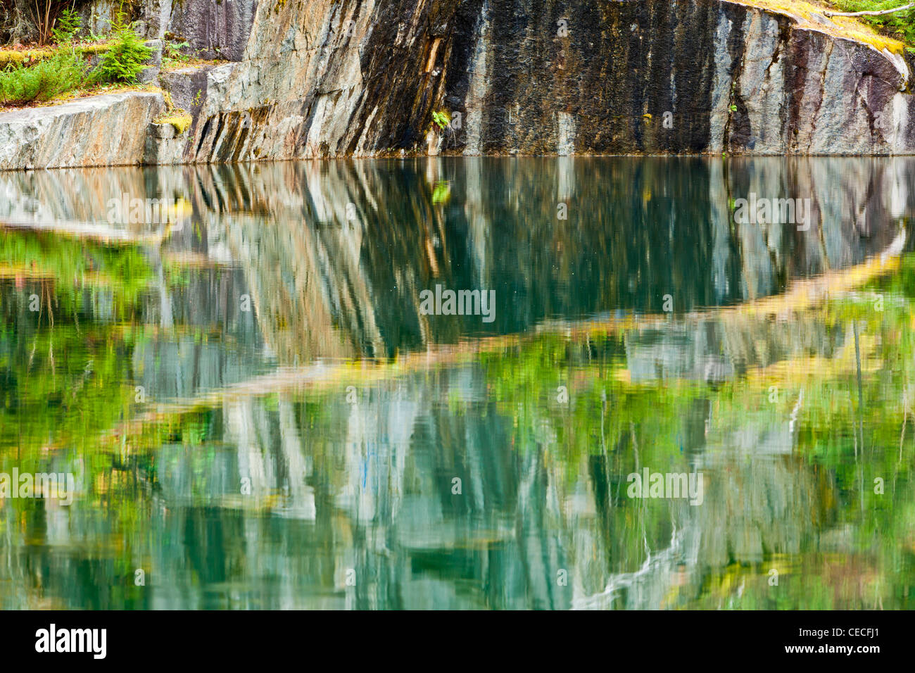 Fall foliage and a pond on Millstone Hill in Barre, Vermont. Abandoned