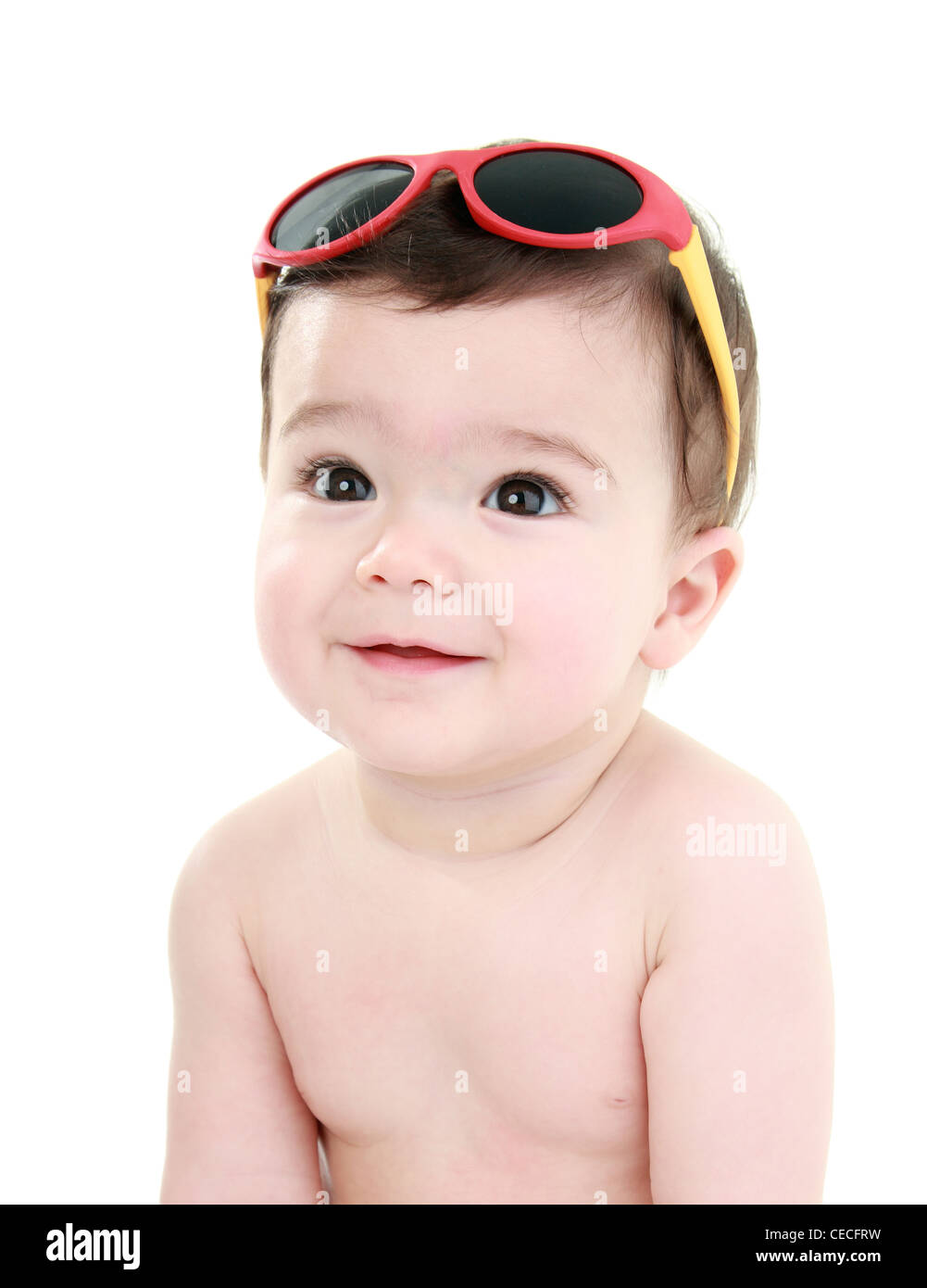 Baby Portrait Cute Baby Wearing Sunglasses Stock Photo Alamy