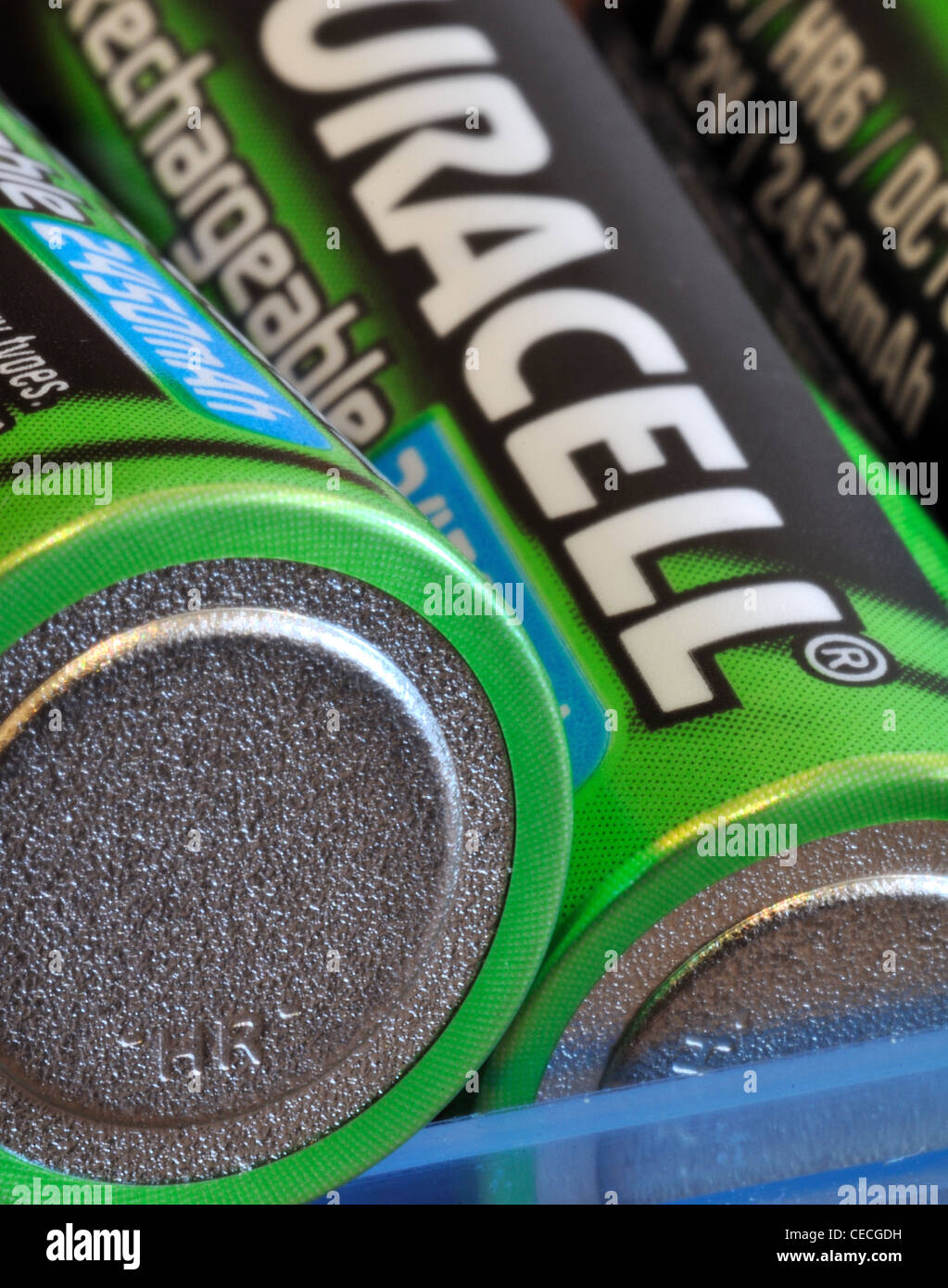 Macro shot of a well known AA battery Stock Photo