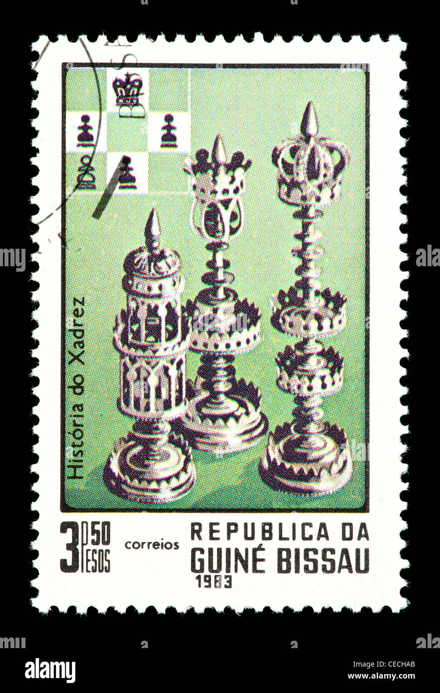 Stamp: Historia do Xadrez 3.50 Pesos Verdeof Guinea Bissau Africa