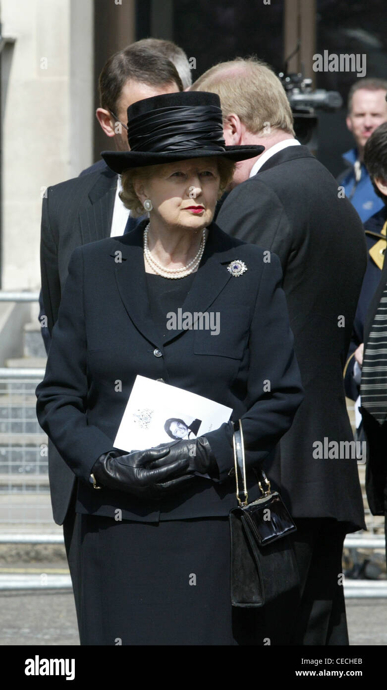 Former British prime minister Margaret Thatcher attends memorial service to murdered PC Yvonne Fletcher in London in 1994 Stock Photo