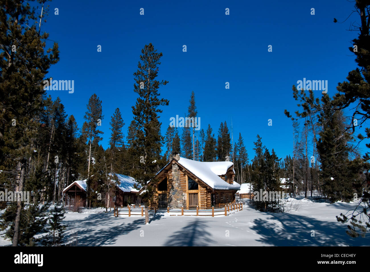 Blanked With Snow The Winter Has Surrounded This Little Log Cabin