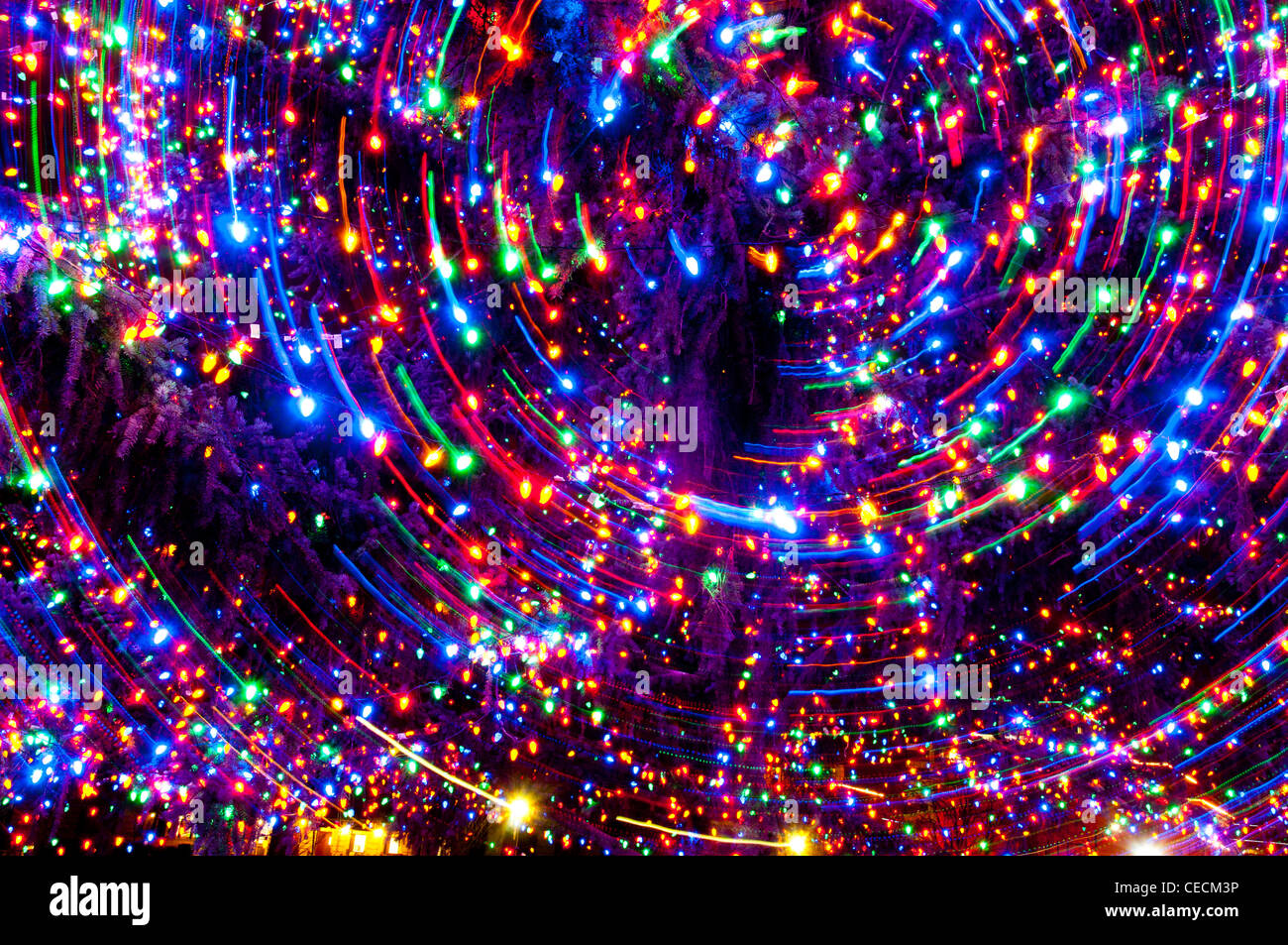 Christmas lights abstract Stock Photo