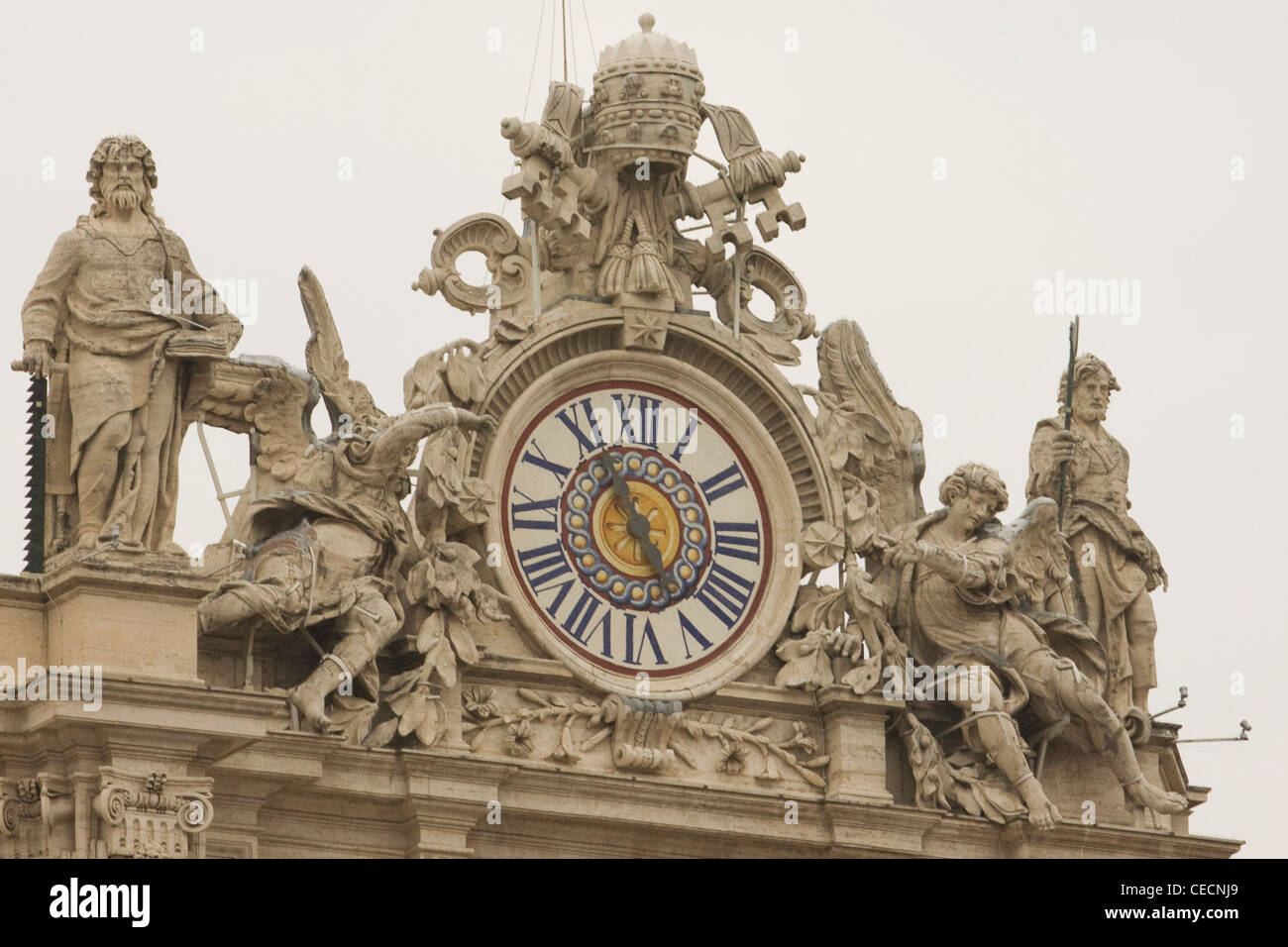 St. Peter's Basilica Basilica di San Pietro Vatican city Rome Clock Tower Stock Photo
