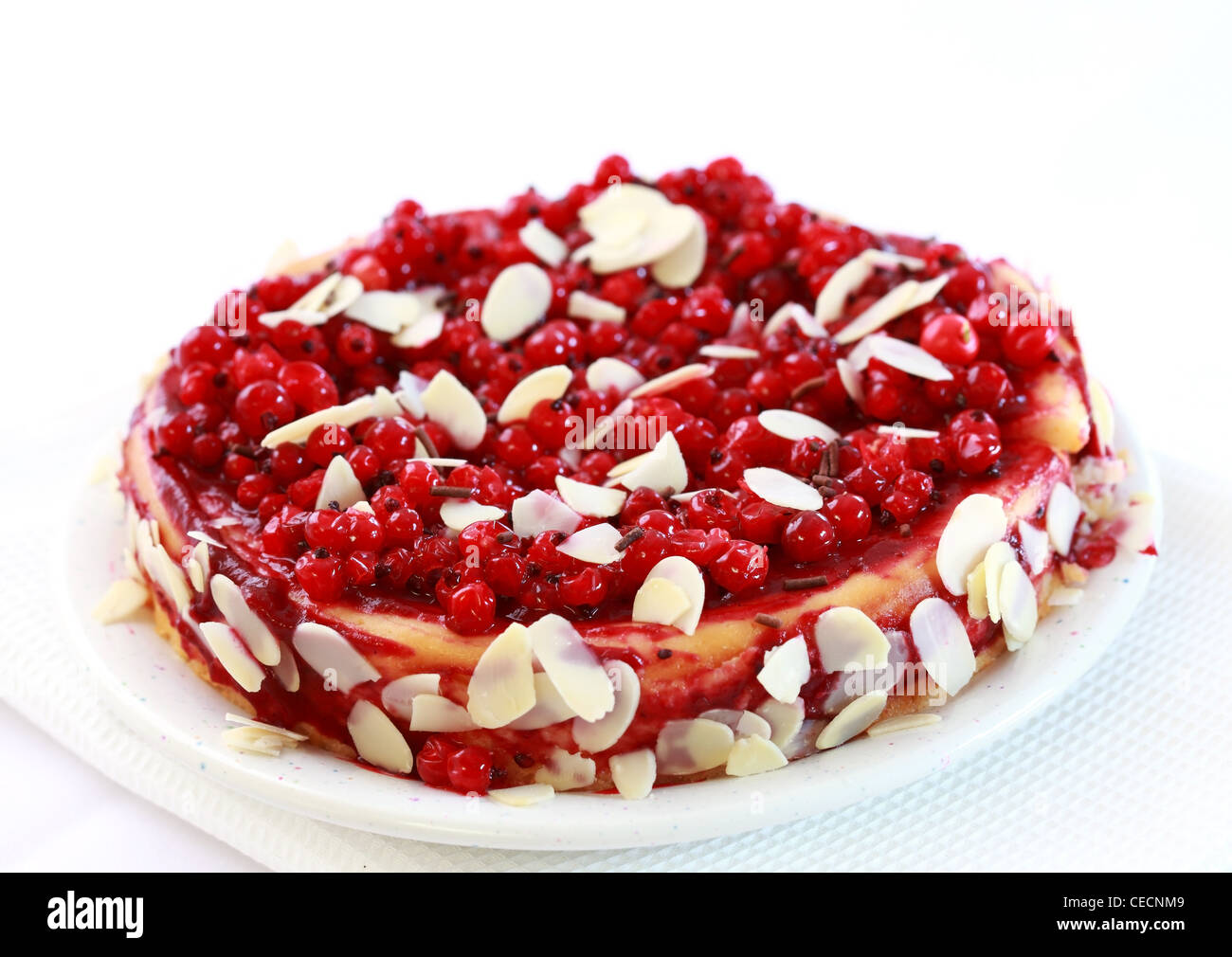 Delicious redcurrant pie with almond Stock Photo