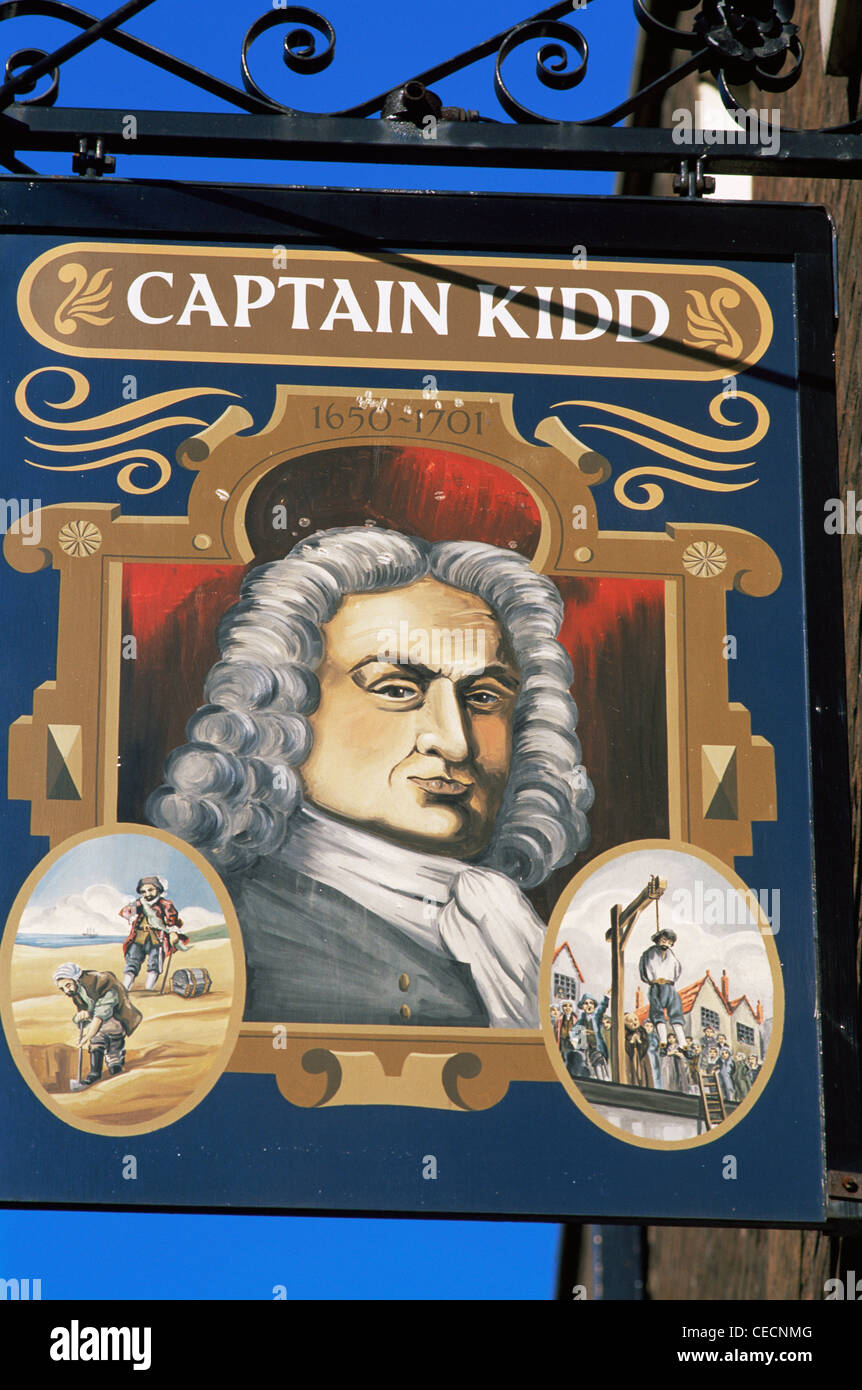 England, London, Captain Kidd Pub Sign Stock Photo