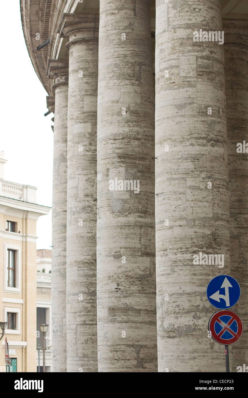 The Massive pillars outside St. Peter's Basilica Basilica di San Pietro Vatican city Rome Stock Photo